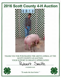 2016 Scott county 4-h fair auction